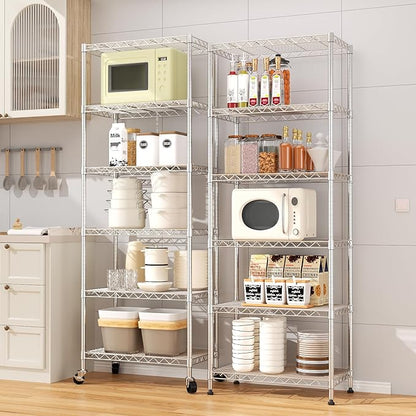 6-Tier Wire Shelving Unit, Metal Shelf Racks - Image 2