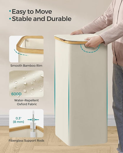 SONGMICS Laundry Hamper with Lid, Large Laundry Basket, 23.8 Gallons, Removable - Image 7