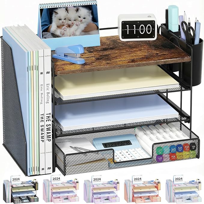 OPNICE Desk Organizer, 4-Tier Desktop File Organizer by OPNICE