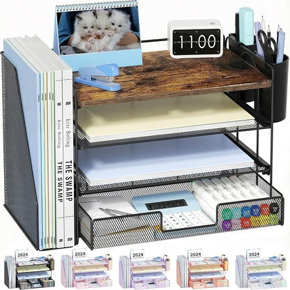 OPNICE Desk Organizer, 4-Tier Desktop File Organizer by OPNICE