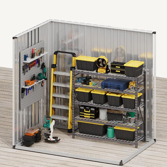 DWVO 6x4ft Metal Outdoor Storage Shed - Image 6