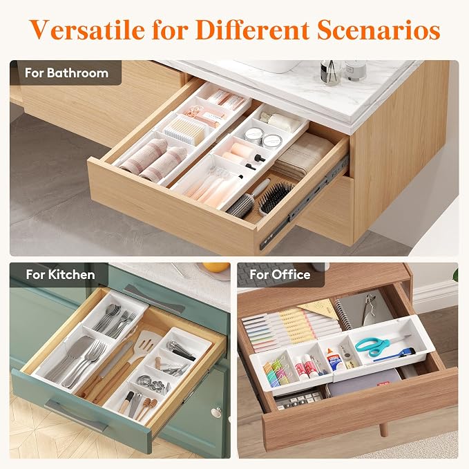 Lifewit 2 Pack Sliding Makeup Drawer Organizer Trays - Image 8