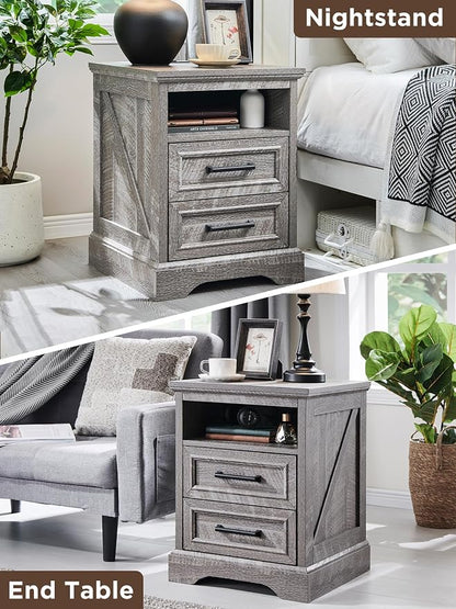 ACCOHOHO 18" Farmhouse Nightstand Set of 2 - Image 7