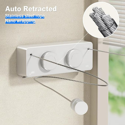 MUSTORN Retractable Twin Clothesline Indoor, Non-Sagging Outdoor Clothes Line - Image 4