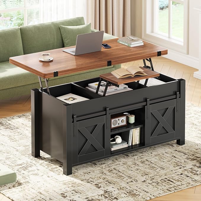SEDETA Lift Top Coffee Table, 4 in 1 Multi-Function Convertible Coffee Tables - Image 2