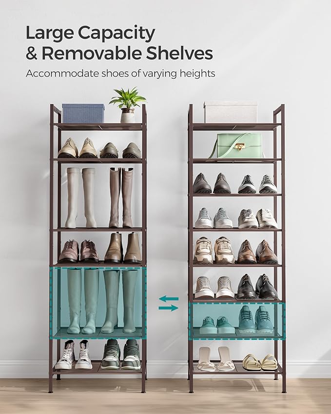SONGMICS Metal Shoe Rack, Free Standing Shoe Organizer - Image 5