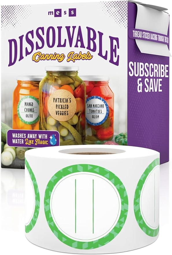 Canning Labels Dissolvable Stickers by MESS