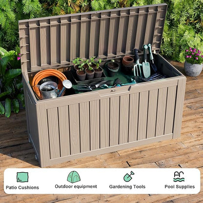 76 Gallon Outdoor Deck Box, Storage Lockable Waterproof Patio Furniture - Image 5