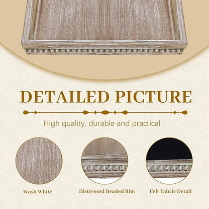 MAONAME Wood Serving Tray, Farmhouse Wooden Tray - Image 3