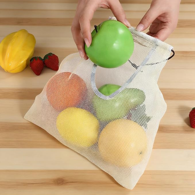 2PCS Hanging Mesh Storage Bags for Fruits, Vegetables, Garlic - Image 4