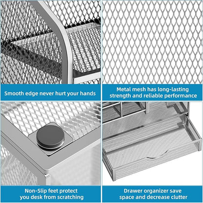 Marbrasse Mesh Pen Holder for Desk, Pen Organizer - Image 6