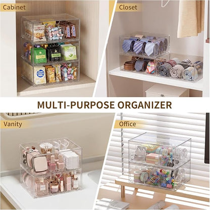2 Pack Clear Tea Bag Organizer, Stackable Drawer Organizer - Image 4