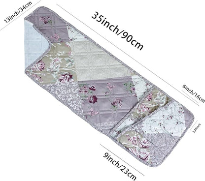 Brilliant Sunshine Lilac Rose Patchwork Couch Armrest 5 Pockets Organizer - Image 5