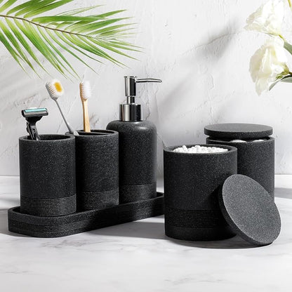 Bathroom Accessories Set, 6-Piece Bathroom Accessory Set, Toothbrush Holders Set - Image 2