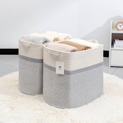 Storage Baskets for Clothes Fabric Cotton Rope Storage Basket - Image 3