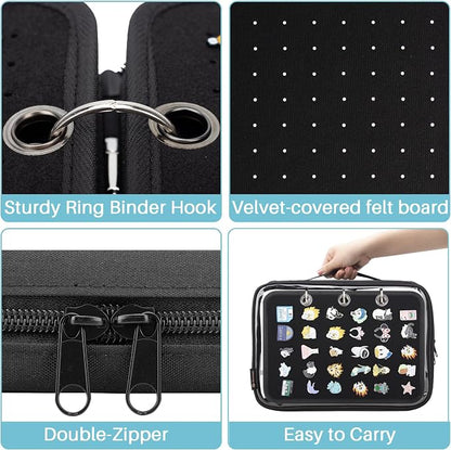 Enamel Pin Display Pages Pin Carrying Case, Pins Collection Storage Organizer - Image 4