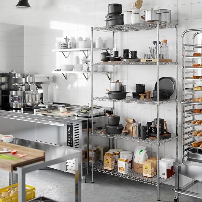 21" Deep x 42" Wide x 86" Height Wire Shelving Kit | 5-Tier | NSF Commercial - Image 7