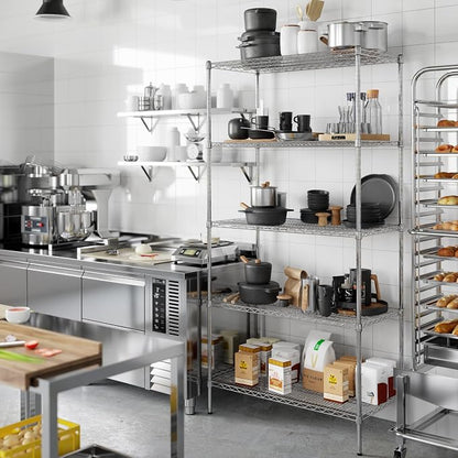 21" Deep x 42" Wide x 86" Height Wire Shelving Kit | 5-Tier | NSF Commercial - Image 7