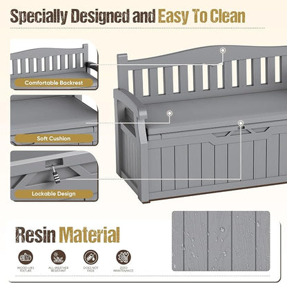80-Gallon Outdoor Storage Bench - Image 6