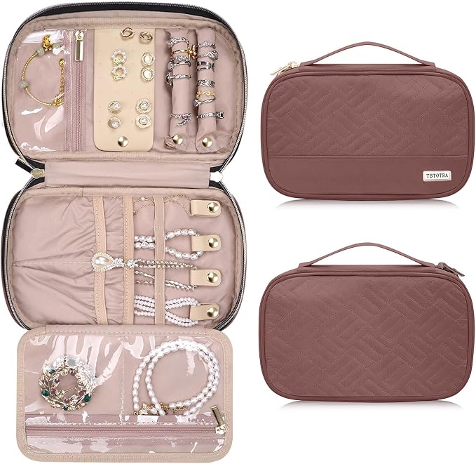 Jewelry Travel Case Organizer for Necklaces, Soft Sided by TBTOTRA