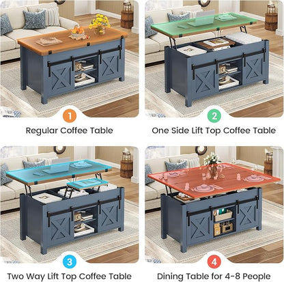 SEDETA Lift Top Coffee Table, 4 in 1 Multi-Function Convertible Coffee Tables - Image 4