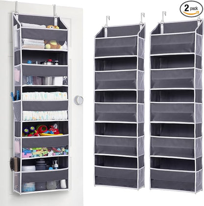 ULG 2 Pack 5-tier Over the Door Organizer Dark Gray by ULG