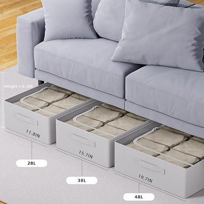 CYhom Under Bed Storage Bins Frame Storage Box Oxford Fabric Sturdy Underbed - Image 4