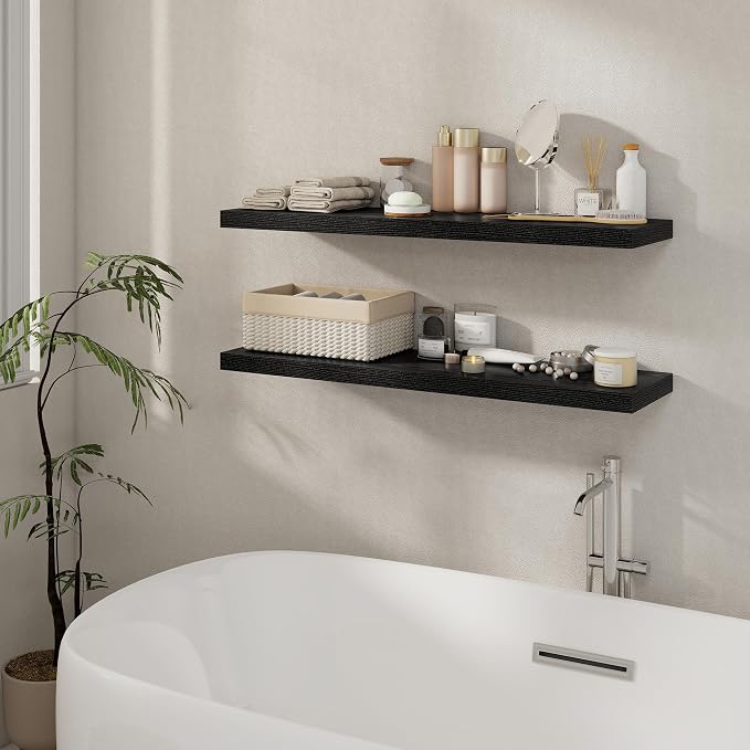 Fun Memories 40 Inch Floating Shelves Set of 2, 8 Inch Deep Wall Shelf - Image 2