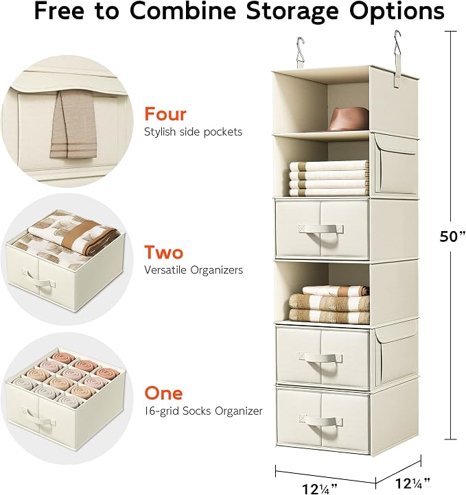 Vailando 6-Shelf Hanging Closet Organizer - Image 3