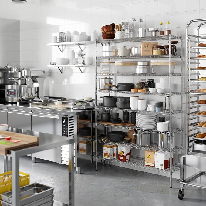 14" Deep x 48" Wide x 74" Height Wire Shelving Kit | 8-Tier | NSF Commercial - Image 4