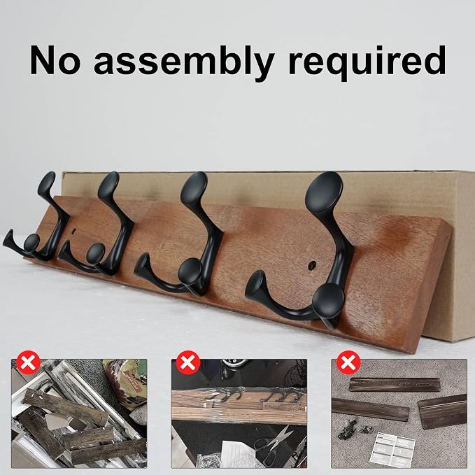 SKOLOO 24-Inch Wood Coat Rack Wall Mount - Image 6