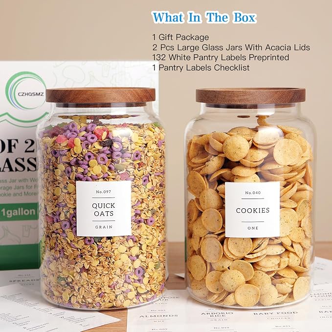Set of 2 Large Glass Flour and Sugar Containers - Image 5