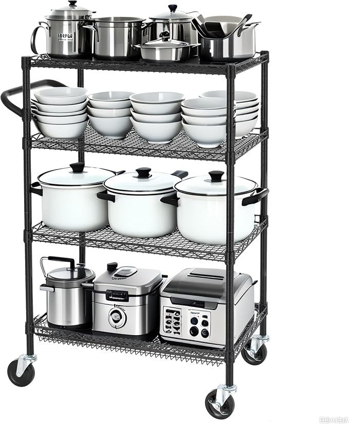 Finnhomy 4 Tier Heavy Duty Commercial Grade Rolling Cart - Image 5