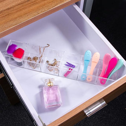 dedoot Clear Drawer Organizer, 6 Compartments Acrylic Organizer Durable Plastic - Image 7