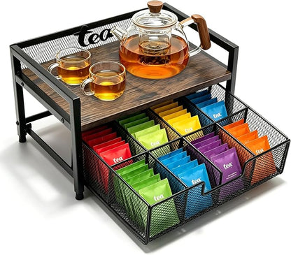 2 Tier Tea Bag Organizer and Storage by Elevateyourspacenaturally