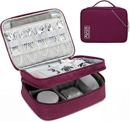 Lanola Electronic Organizer Travel Double Layer Cable Organizer Bag, Accessory by Lanola