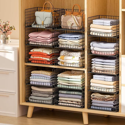 JKsmart 4-Tier Stackable Closet Organizers and Storage Shelves, Extend Clothing - Image 3