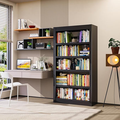 Book Shelf, 5-Tier Sturdy Bookcase, Adjustable Bookshelf, Large Capacity per - Image 5