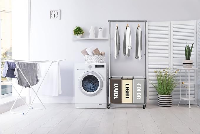 Simple Houseware 3-Bag Laundry Sorter - Image 6