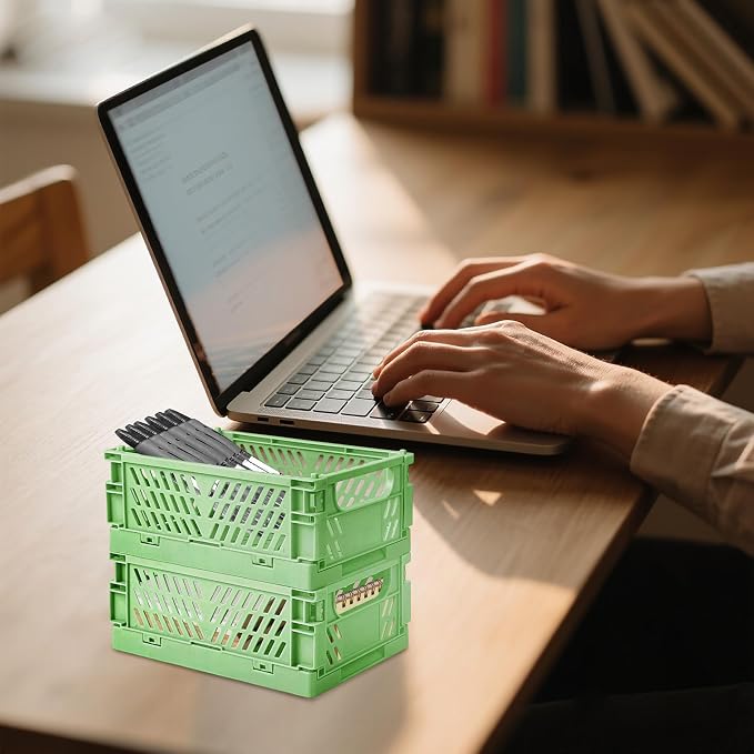6 Pack Mini Foldable Small Plastic Baskets - Image 6