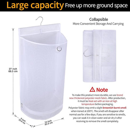 Hanging Collapsible Mesh Laundry Hamper - Image 2