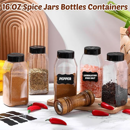 Mifoci 28 Pack 16 oz Plastic Spice Jars - Image 4