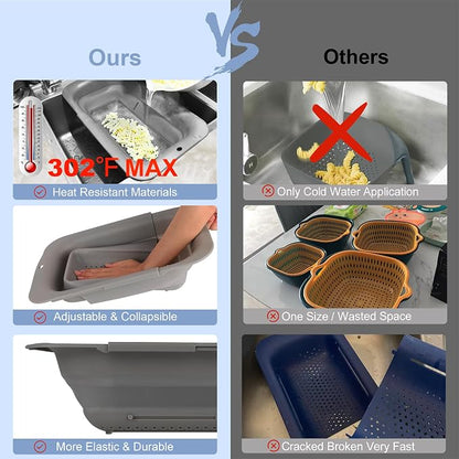 ROTTOGOON 7Qt Collapsible Colander Strainer, Expandable Over the Sink Colander - Image 4