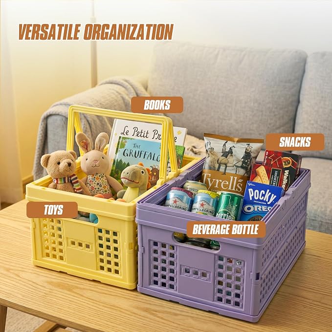 Collapsible Storage Crate, Foldable Plastic Basket - Image 3
