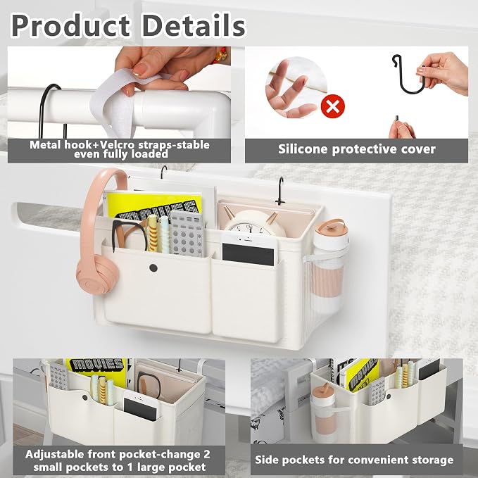 Bedside Caddy Bedside Storage Hanging Organizer - Image 4