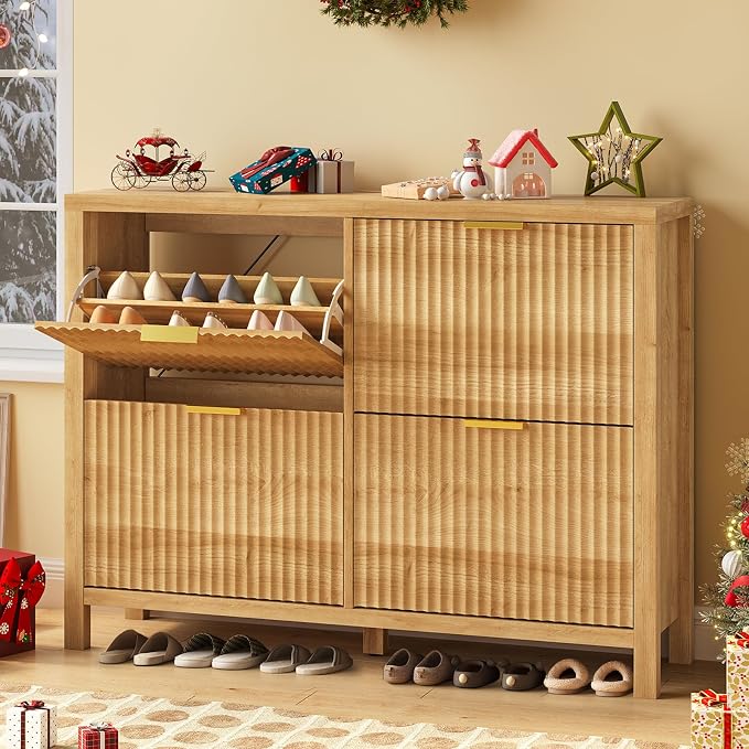 47" Fluted Shoe Cabinet Stoarge - Image 3