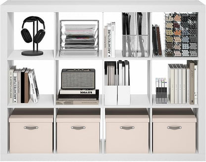 Furinno Cubicle Book Shelf, 12-Cube 2-Inch Super Thick Frame Bookshelf - Image 6