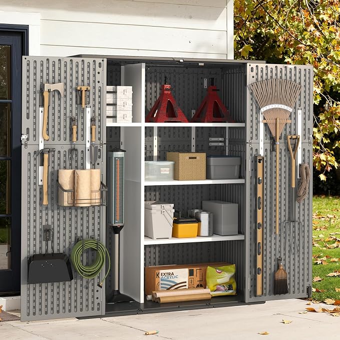 Aoxun 61 Cu.Ft Outdoor Storage Shed, Widened Outdoor Storage Cabinet Waterproof - Image 9