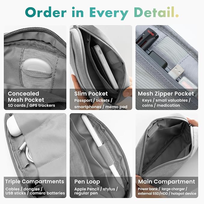 BELLEMOND Tech Organizer Pouch for Travel | Electronics Organizer Case for - Image 3