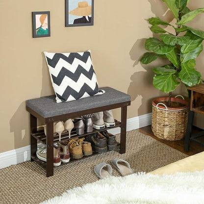 SONGMICS Bamboo Shoe Bench, 3-Tier Shoe Rack Organizer - Image 5